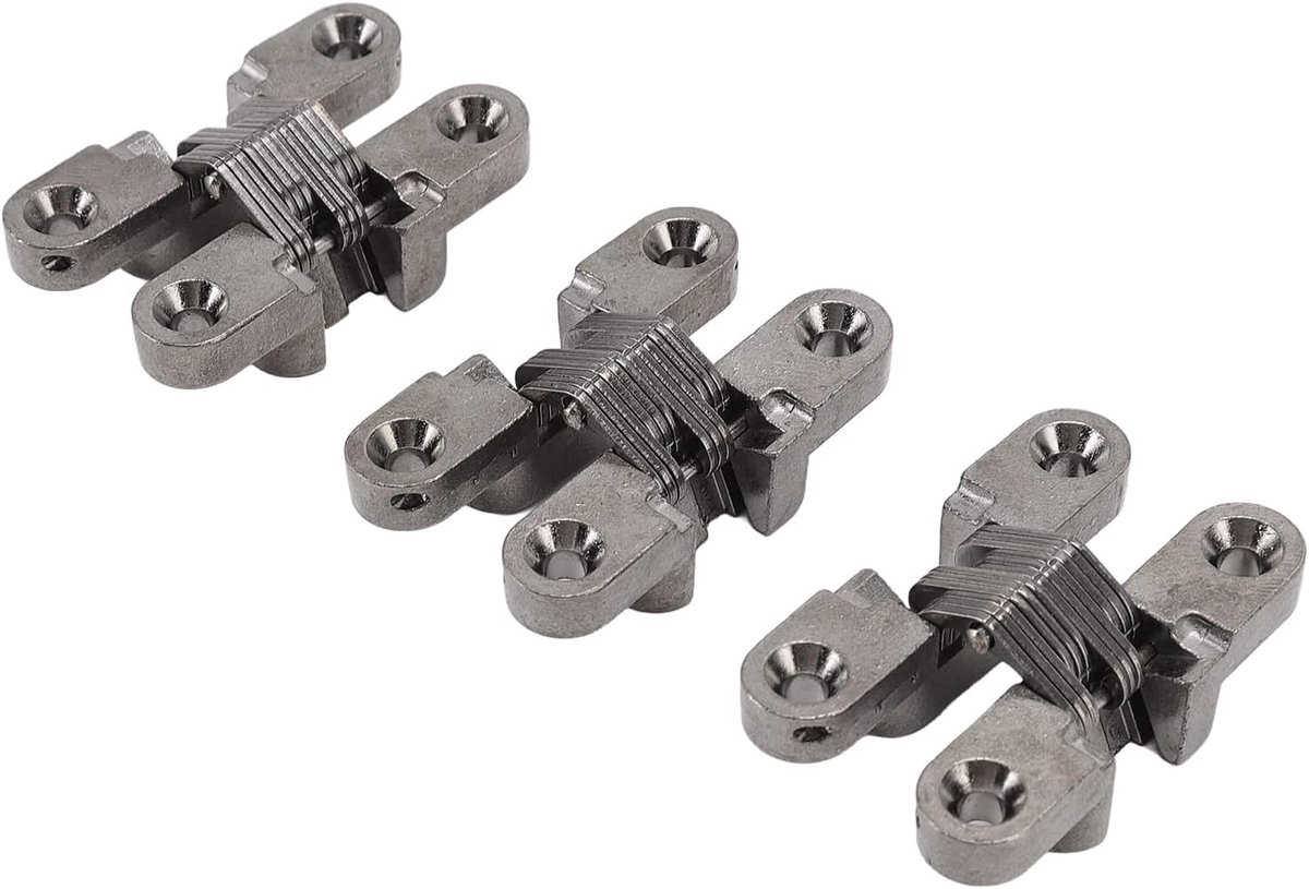 3 stuks 43 mm mini-deurslot-scharnieren, onzichtbaar 180° verborgen kastslot-scharnieren voor kast, sieradenkistje,