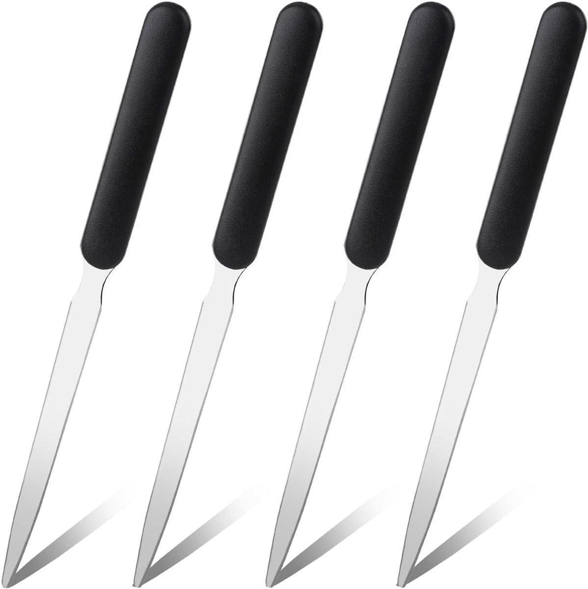 4 stuks brievenopeners, roestvrijstalen handenvelopletjes, licht open lettermes, briefopener voor kantoor, thuis, schoolbenodigdheden