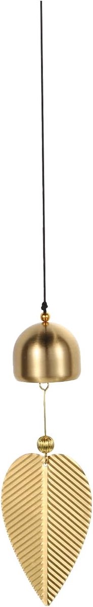 Gouden blad hangende bel 33 cm, Chinese FengShui Bell Good Luck Wind Chime voor Deurraam Woondecoratie Rijkdom en veilige hanger (klokvormig), goud
