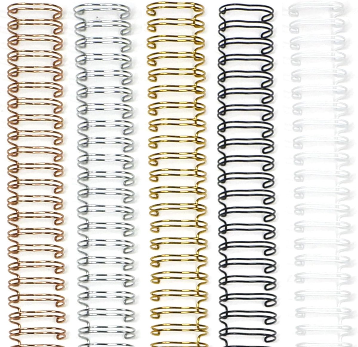 Draadbindende stekels, 12,7 mm, 34 lussen, 3:1 pitch, meerdere kleuren, 80 vel bindcapaciteit, A4, 100 stuks