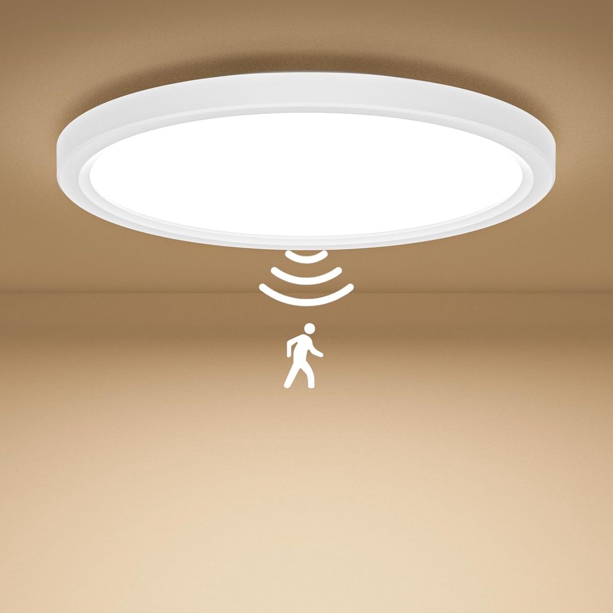 Plafondlamp met Bewegingssensor - 18 W - 3000 K, 4000 K, 6500 K - Ideaal voor Hal, Trap, Garage - SnelShoppen
