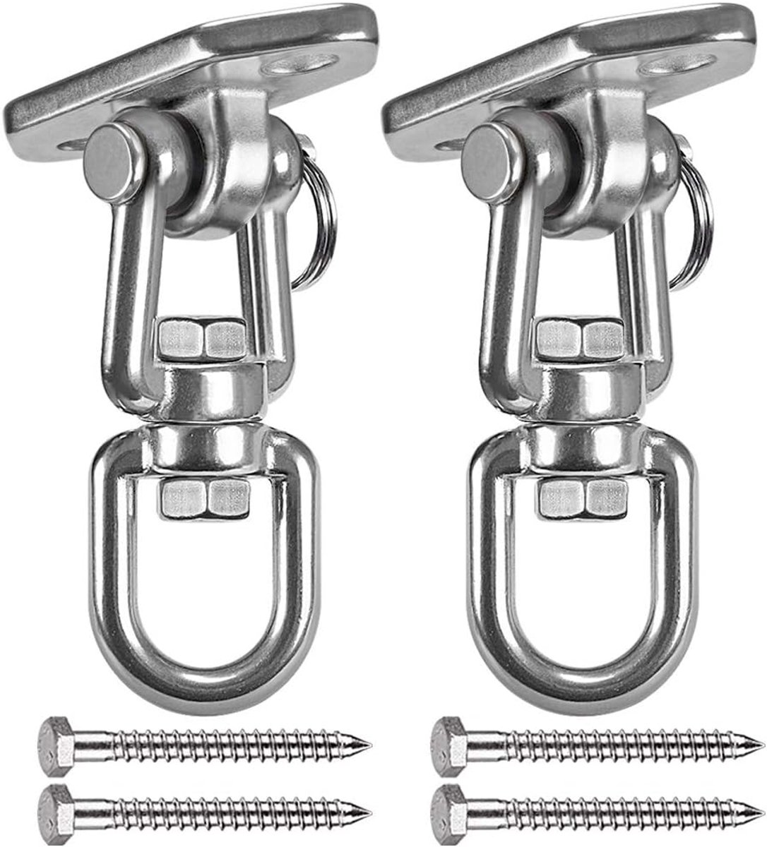 Swinghanger 2 Pack Heavy Duty - 360° draaibaar - roestvrij staal - ideaal voor schommels en hangstoelen - SnelShoppen