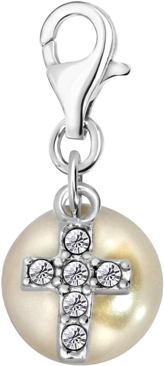 Verzilverd Parels Thema Charm Bedel Hangers voor Armbanden en Accessoires