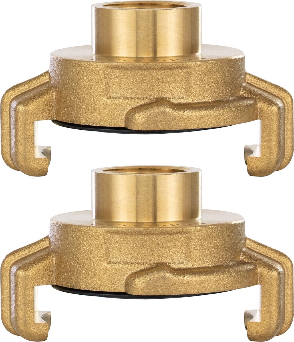 2x Messing Snelkoppeling 3/8 inch Binnendraad (koppeling systeem Geka met 3/8" schroefdraad)