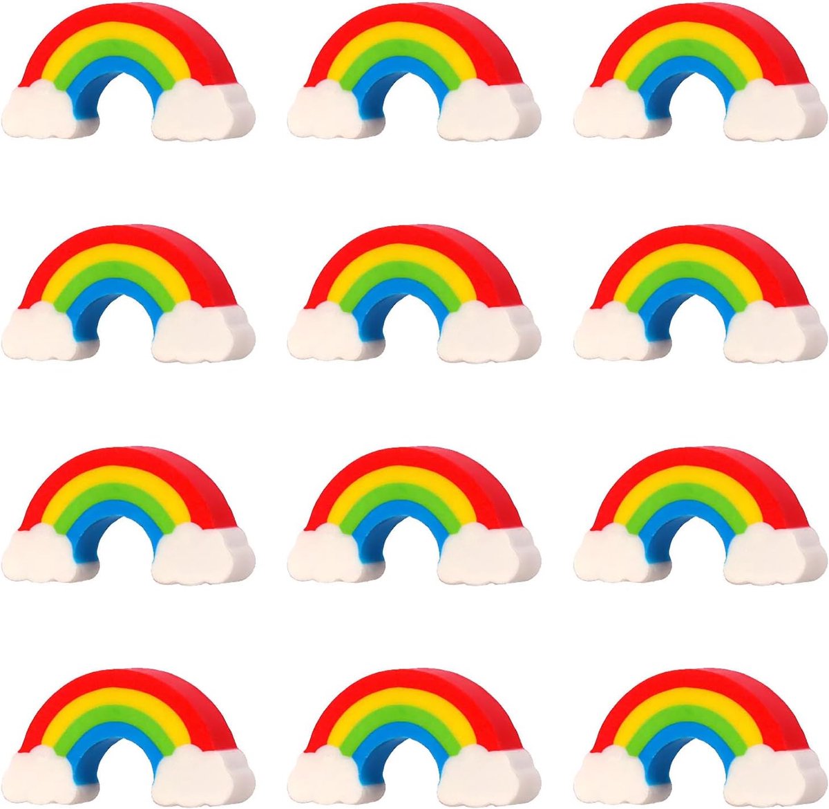 2B Regenbooggummenset, zachte mini-schoolgum voor schetsen, kantoor en scholen, cadeau voor kinderen