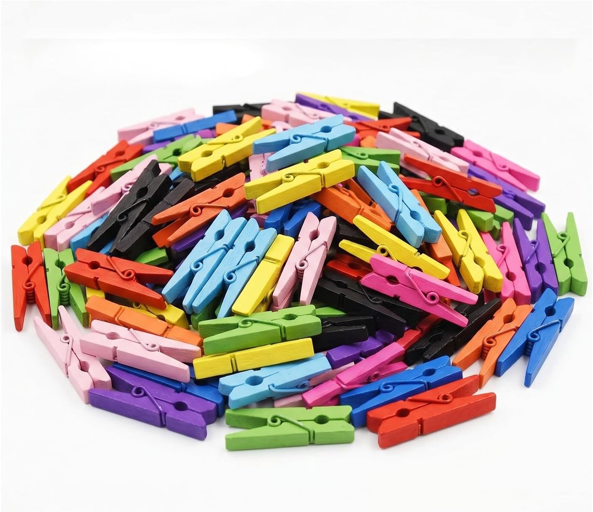 Wasknijpers, gekleurd, natuur, 3,5 cm, schattige kleine kleurrijke mini-wasknijpers, sierklemmen voor foto's, kleine houtdecoratie, clips, ansichtkaarten, geschenken