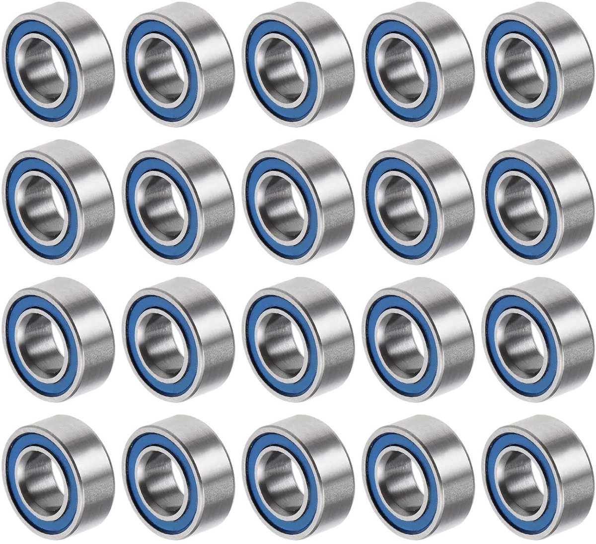 MR105-2RS 5 x 10 x 4 mm kogellagers x 20 stuks chroomstaal dubbel verzegeld goed draagvermogen voor machines en gereedschappen blauw