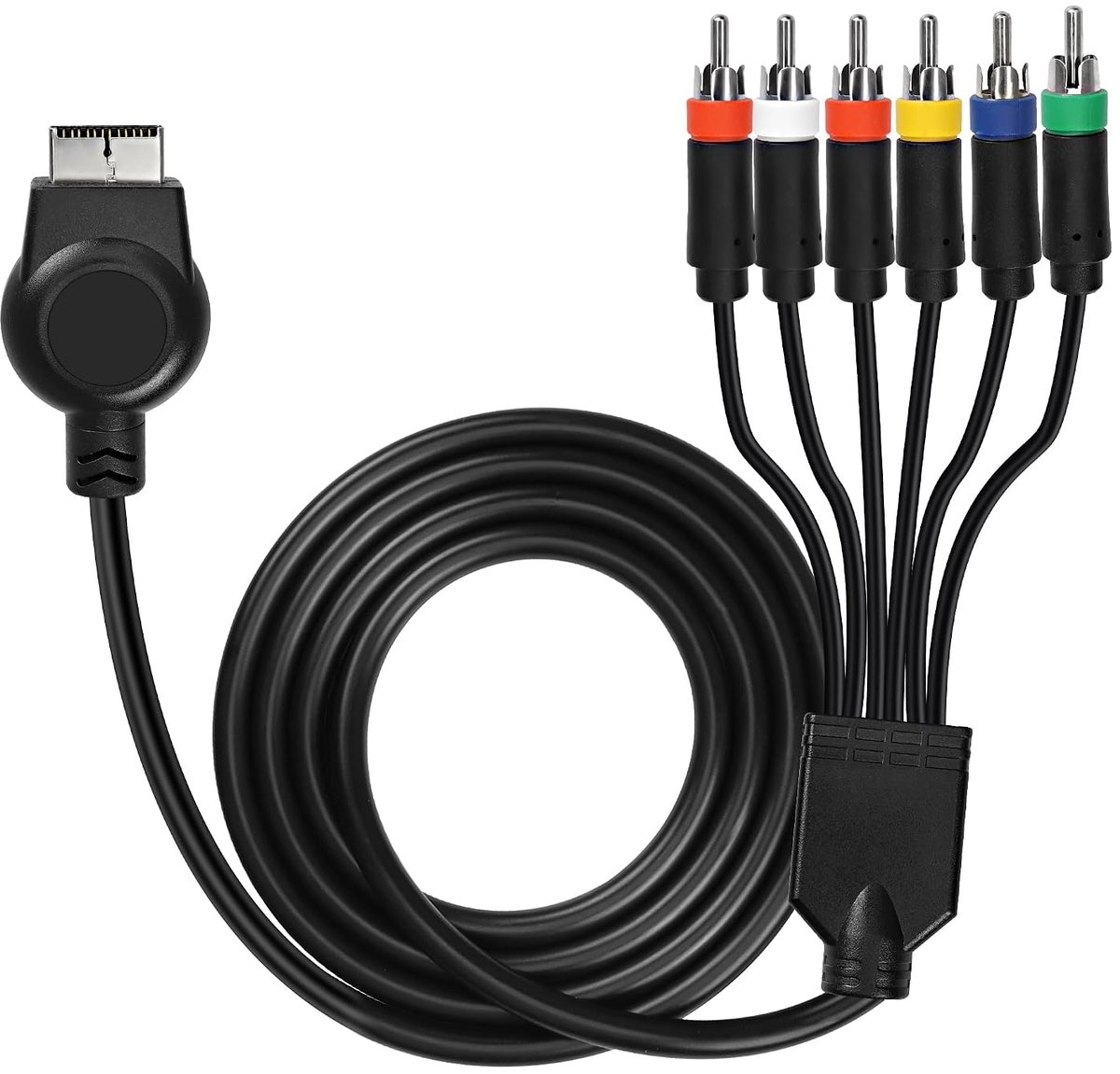 PS2 Component AV Kabel, MEIRIYFA HD Audio Video Kabel 5RCA YPbPr Component voor PS2/PS3 Console - 1.8M, Zwart