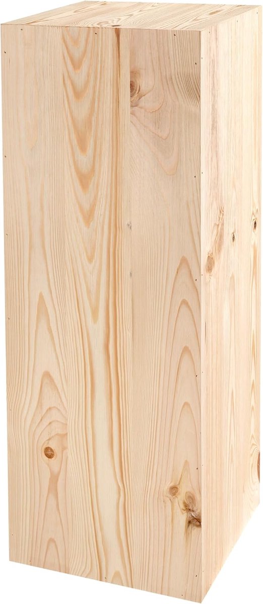 plantenstandaard, Vintage houtdecoratie, Bloemenstandaard, Bloemenkrukje, Houten blok, Decoratieve zuil, DIY plantenzuil, Stevig en duurzaam, Natuurlijk hout, 80x30x30 cm