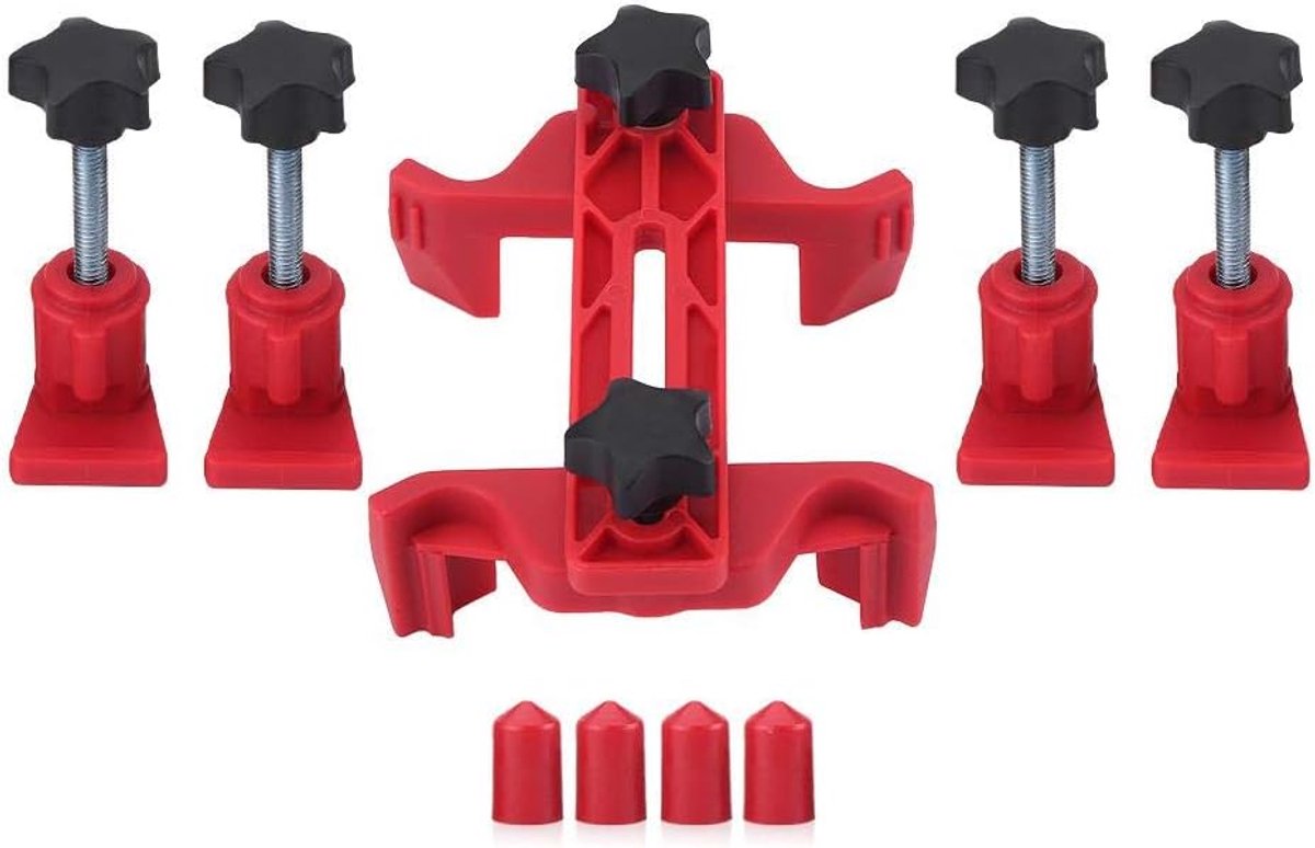 Clamp set, koolstofstaal auto dual cam klem nokkenas motorbesturing kettingwiel tandwiel locking tool kit Cam tandwiel klem rood