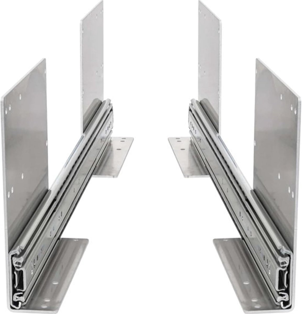 Ladegeleider met Hoge Vloermontage - Ladegeleiders 2 stuks, Ladegeleider 500mm, 250kg, 20 inch, Heavy Duty Ladegeleidersysteem, Volledig Uittrekbare Geleiders, Kogelgelagerd