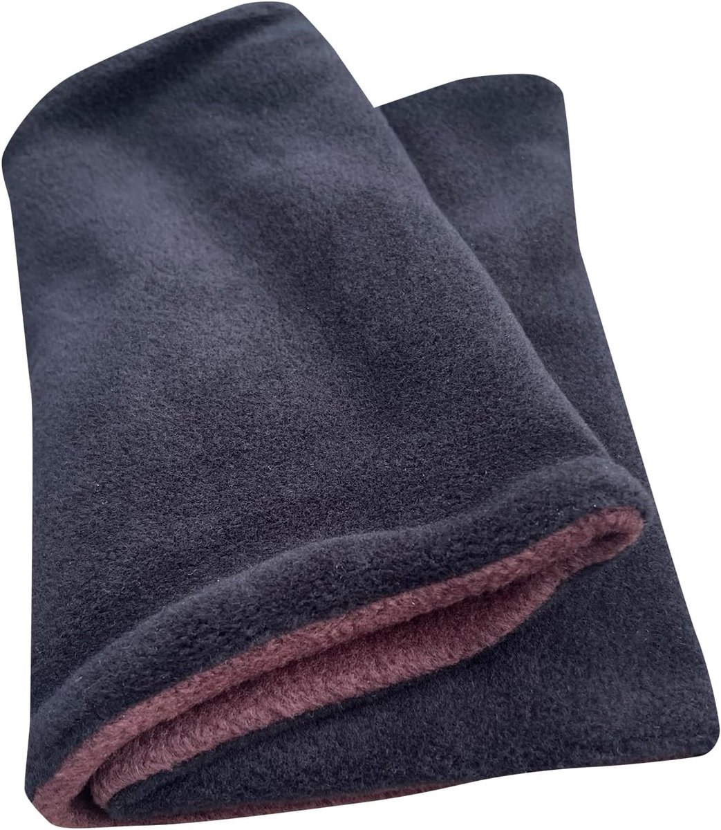 Onze warme winterloop/colsjaal voor jongens en meisjes, twee lagen fleece om te draaien, bruin/zwart, One Size