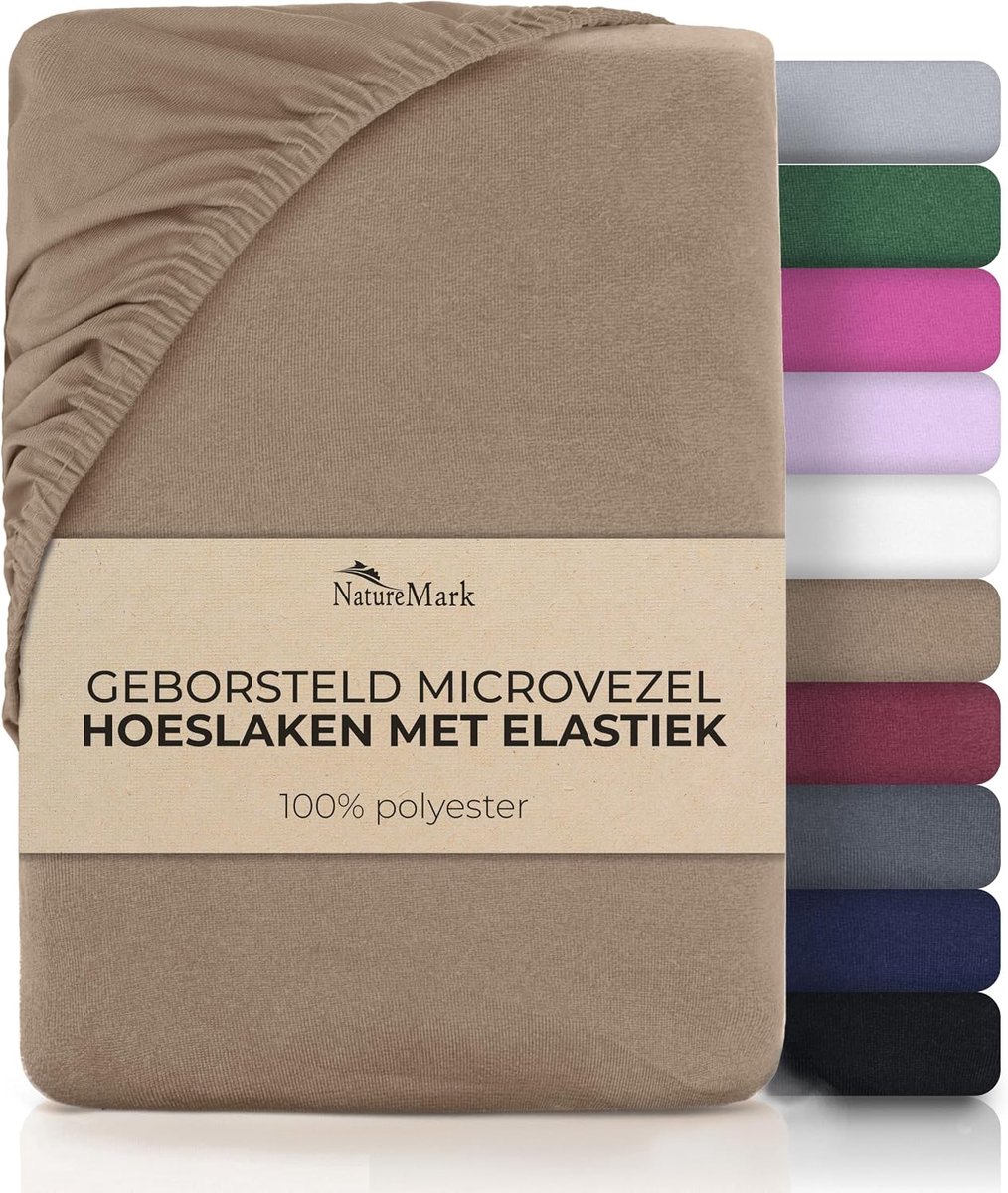 Fitted sheet 180 x 200 cm - microfibre - ademend - voor een comfortabele nachtrust - ShopVlot