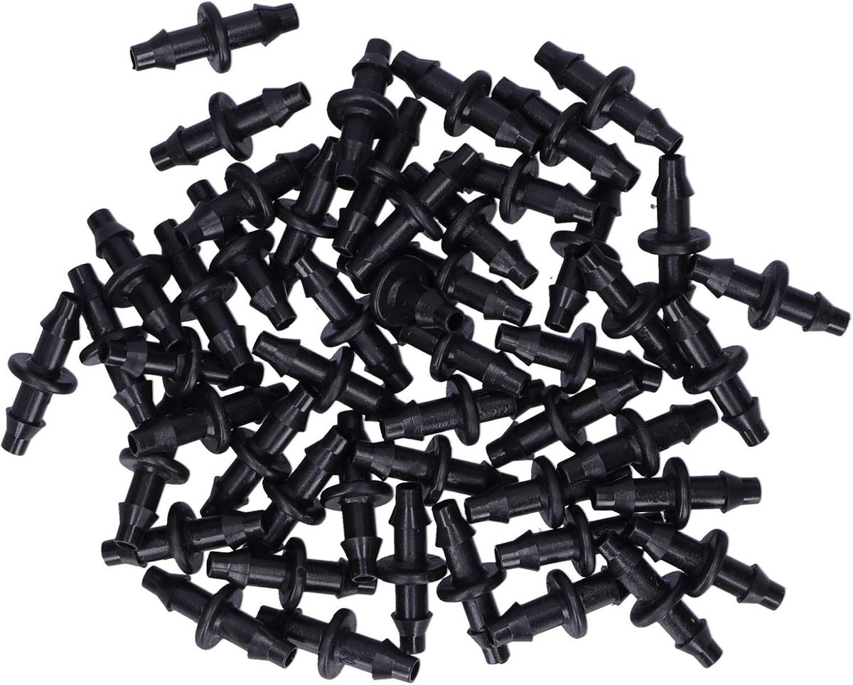 100 STKS 4/7 2-Weg Connector Druppelirrigatie Connector Montage Tuin Boerderijen Gazons Kas Irrigatie Accessoires