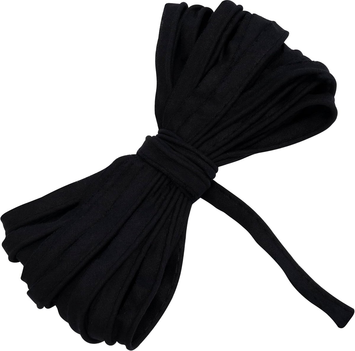 - C77226 - band 9 meter x 10 mm - van katoen - kleur zwart - bies gallon kleding kussen dekbedden