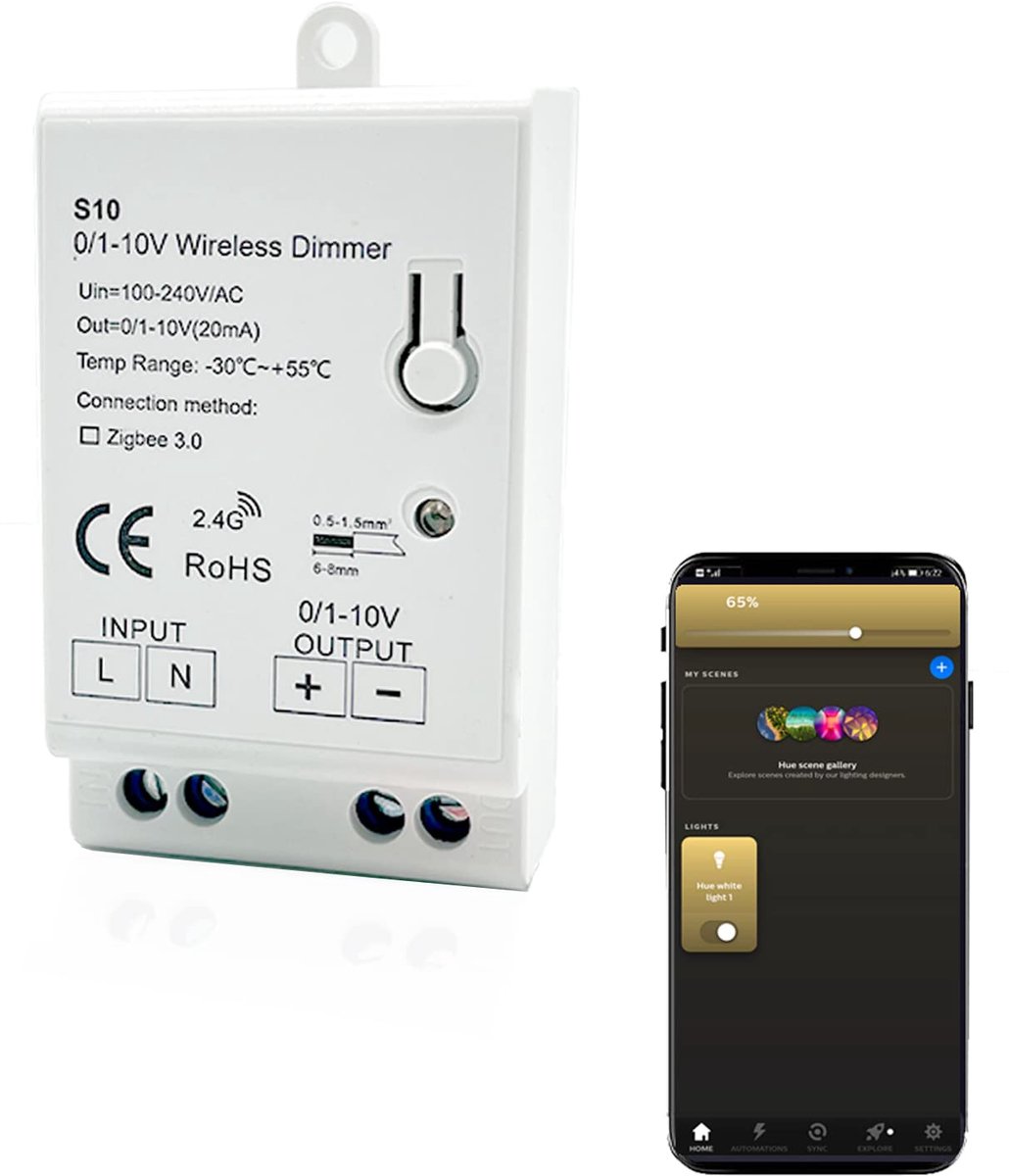 3.0 0-10V LED dimming-controller, ondersteunt timing, automatische schakelaar voor Tuya Zigbee 3.0 Hub Smartthings, Echo Plus, Z2mqtt, voor dimmer 0-10V 1-10V led-driver
