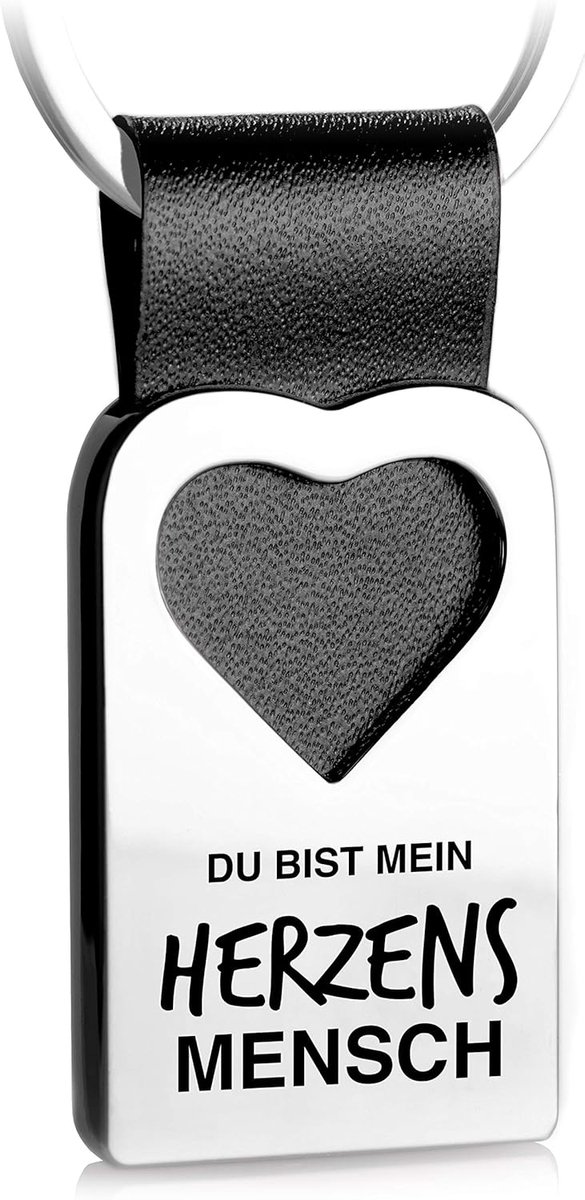 Hart Sleutelhouder, Kleine Cadeautjes Hanger met Gravure van Leer voor Partner, Beste Vriendin, Beste Vriend – Hartjesmens