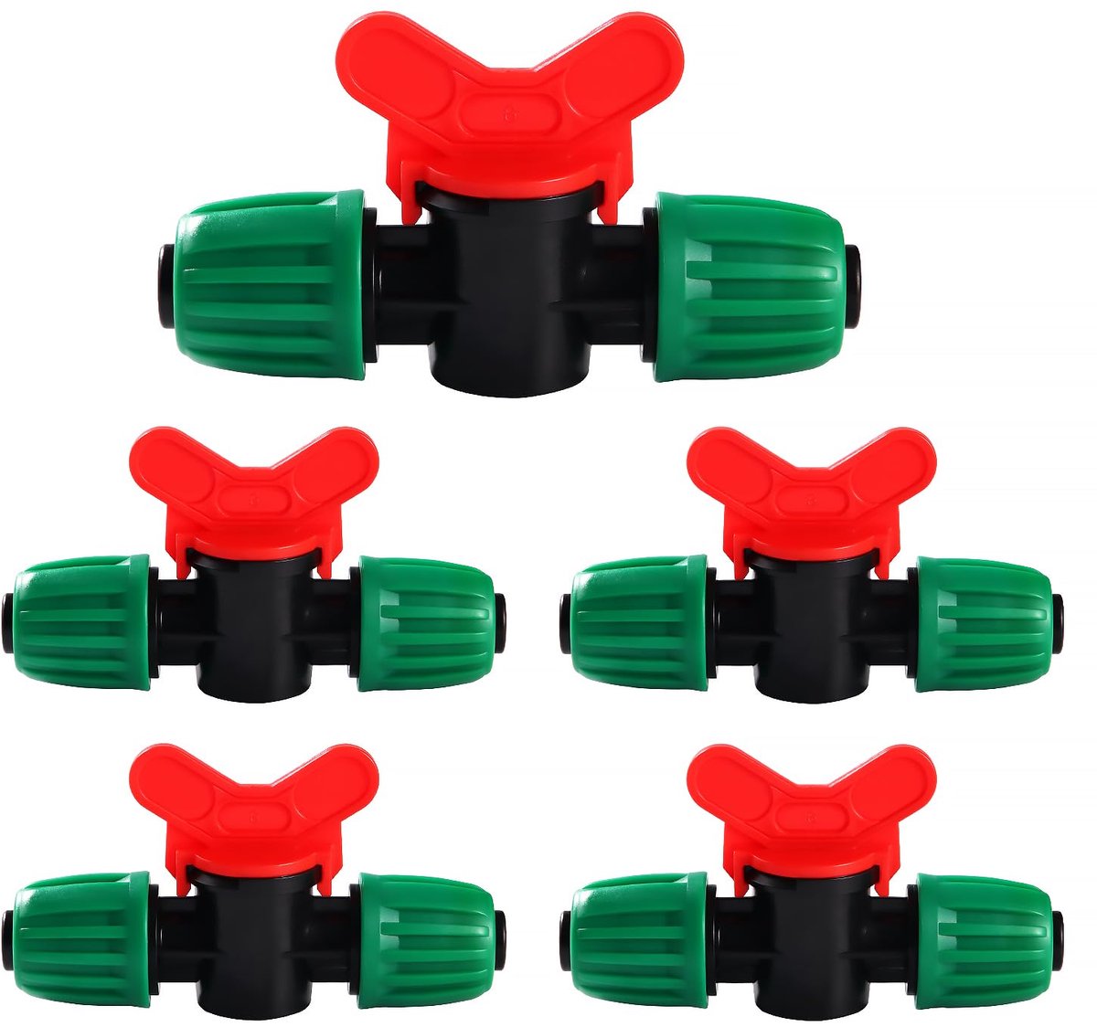 5 Stuks Druppelirrigatie Schakelklep, Druppelirrigatie Afsluitklep, Irrigatieslang Spike Afsluitkleppen, Druppelirrigatie Klep voor 16 mm Slang, Groen
