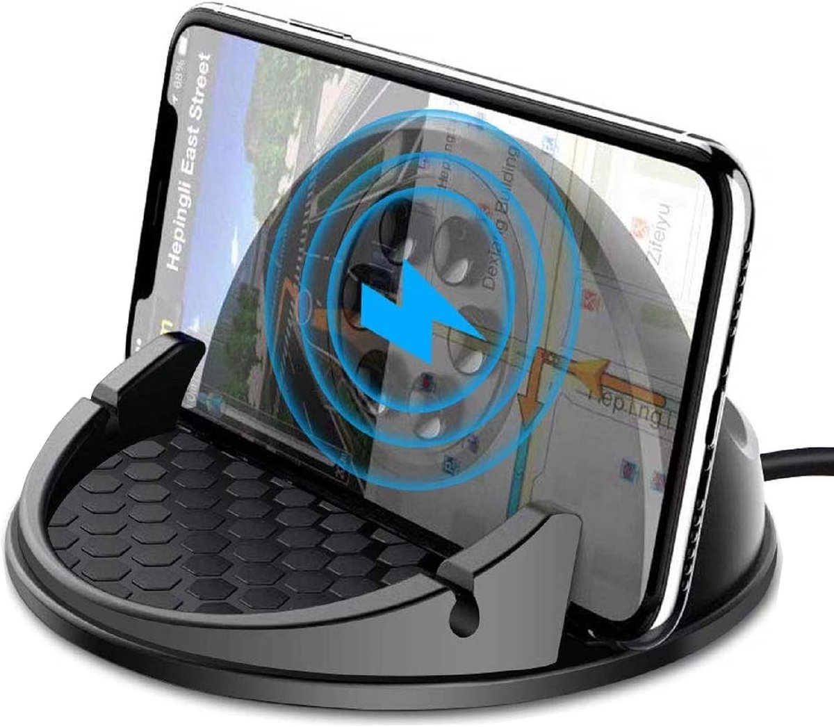 15W Draadloze Autolader, Auto Telefoonhouder met Dashboard Draadloze Lader, Non-Slip, Snelle Lader voor iPhone 16/14/13/12/11 Pro Max XR X SE, voor Samsung S23/S22/S21 Ultra