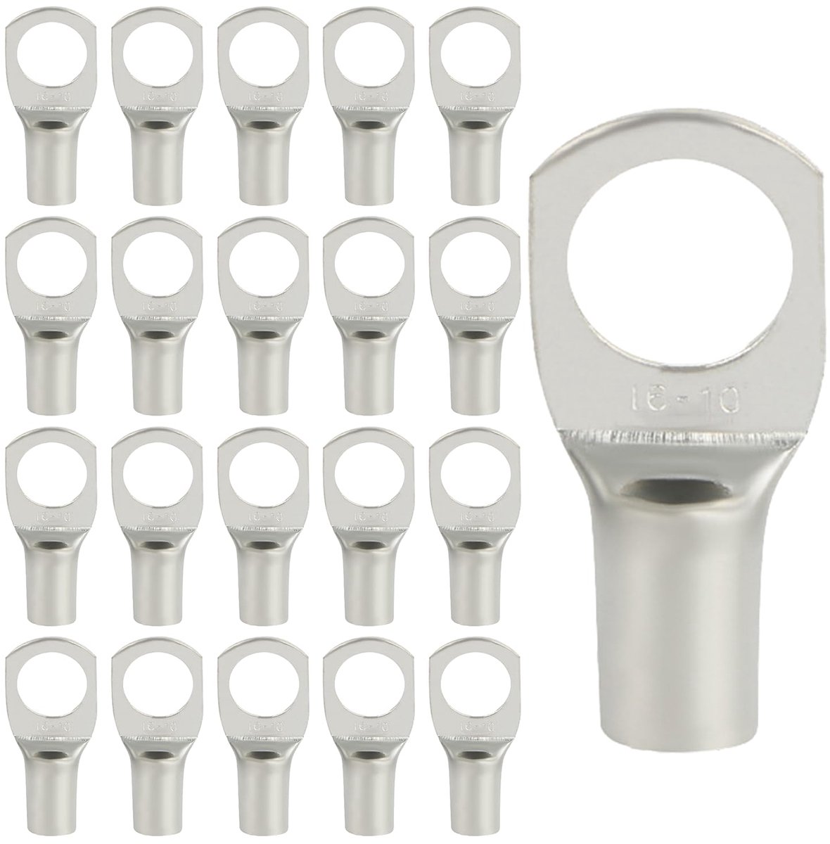 20 Kabelschoenen SC16-10, Vertind Koper, 16mm² M10 | Hoog geleidende buiskabelschoenen | Voor accu’s, omvormers, motoren, auto’s en elektrische installaties.