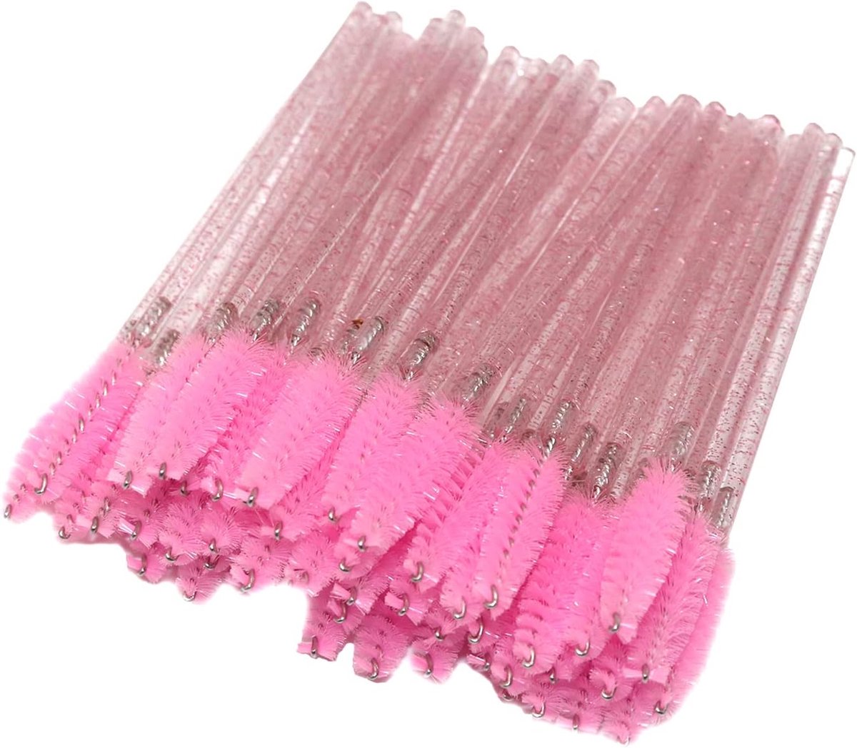 Borstel met Kristal Handgreep Mascara Wands (100, Roze)