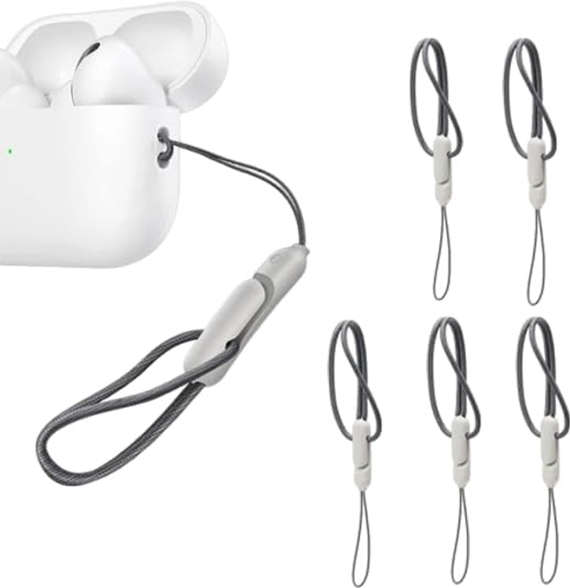 Draagbandlus voor AirPods Pro 2, koord, compatibel met AirPods Pro 2022, nylon, verstelbaar, beschermt tegen vallen, met clip