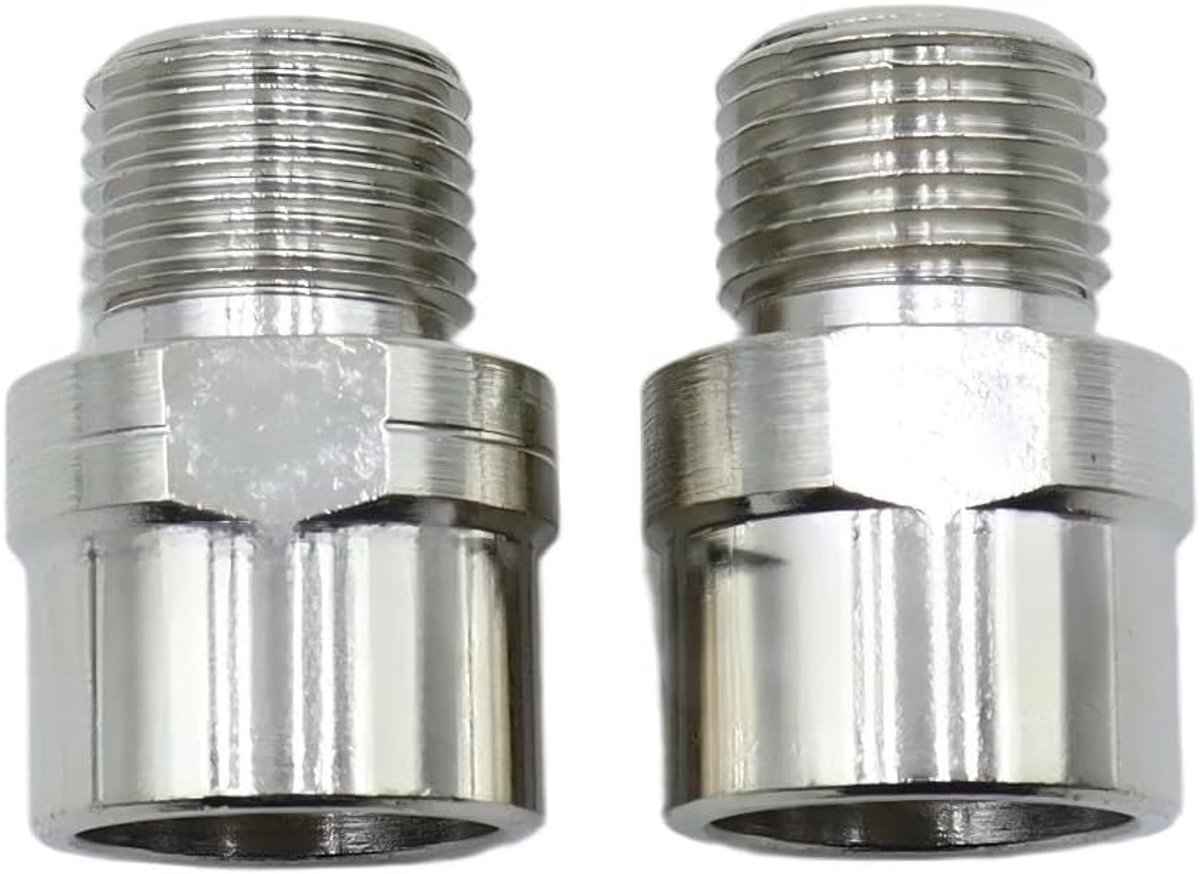 1 paar chroom-molybdeenstalen fietspedaalverlenger Verlengde pedaalafstandhouder Fit 9/16 in schroefdraadpedalen Fiets SPD MT MTB BMX Road Street-fiets, verlengd 16 mm / 0,63 inch