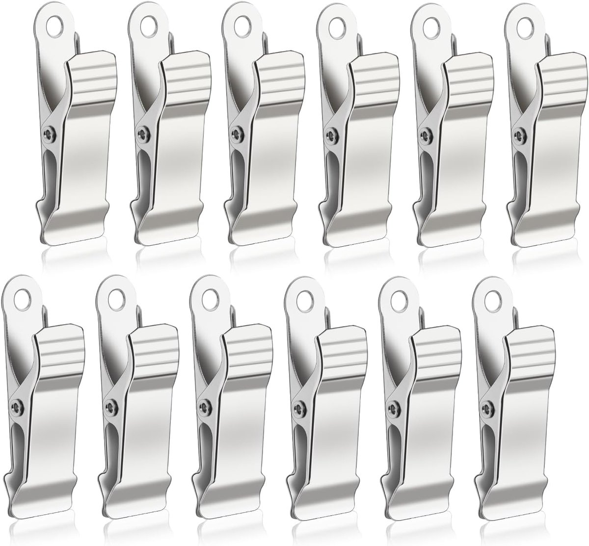 12 stuks binderclips klemmen metaal roestvrij staal wasknijpers mini clips fotoclips brede veerklemmen voor draden, kleding, sokken, handdoeken, papier, doe-het-zelf decoratie, foto's, snacks