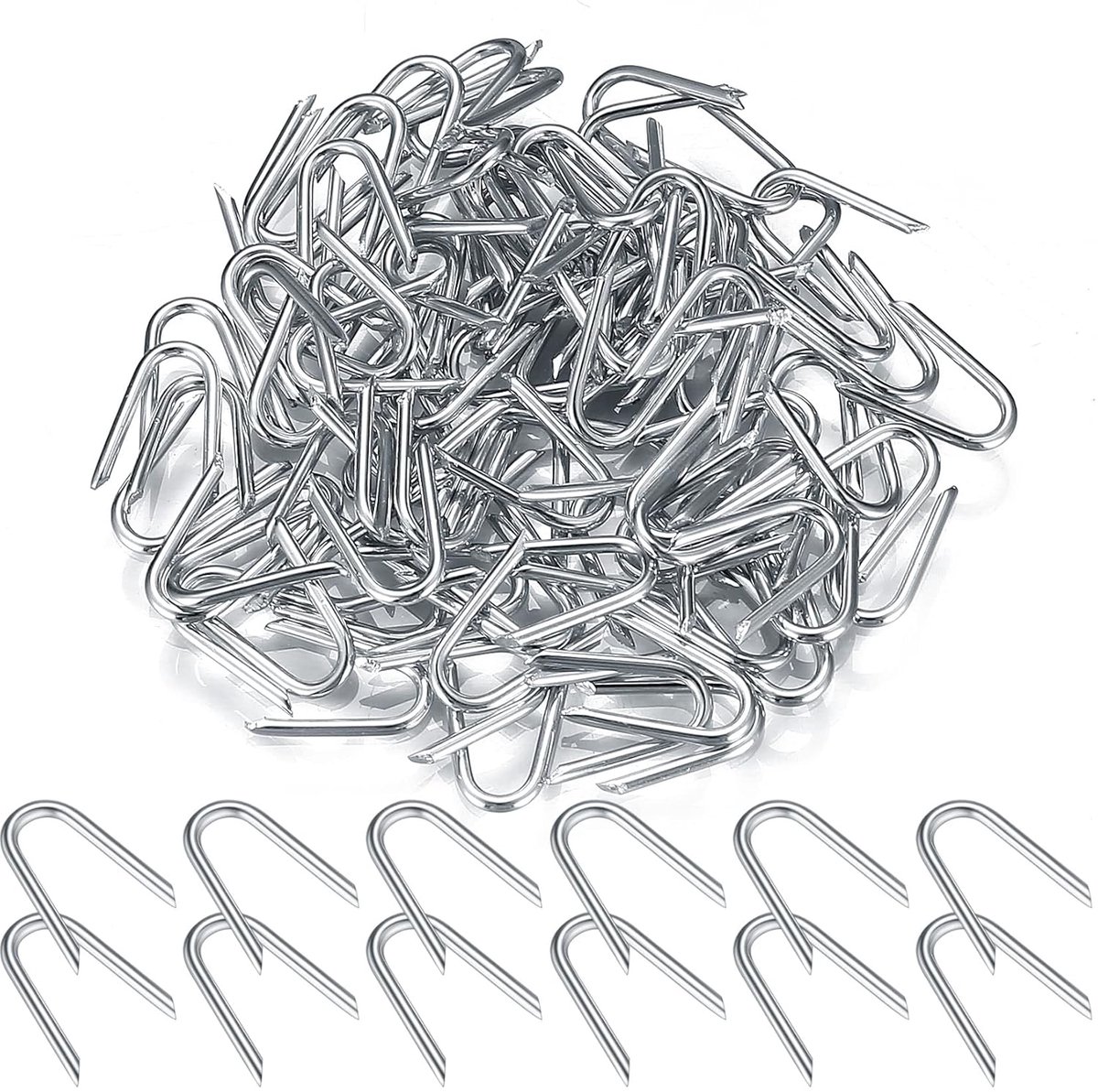 SnelShoppen - 200pcs U Nagels Gegalvaniseerd U Klem Nagels voor Gaas, Hek, Kippenhuis, Draad, Tuin, Buiten, Robuust en Duurzaam