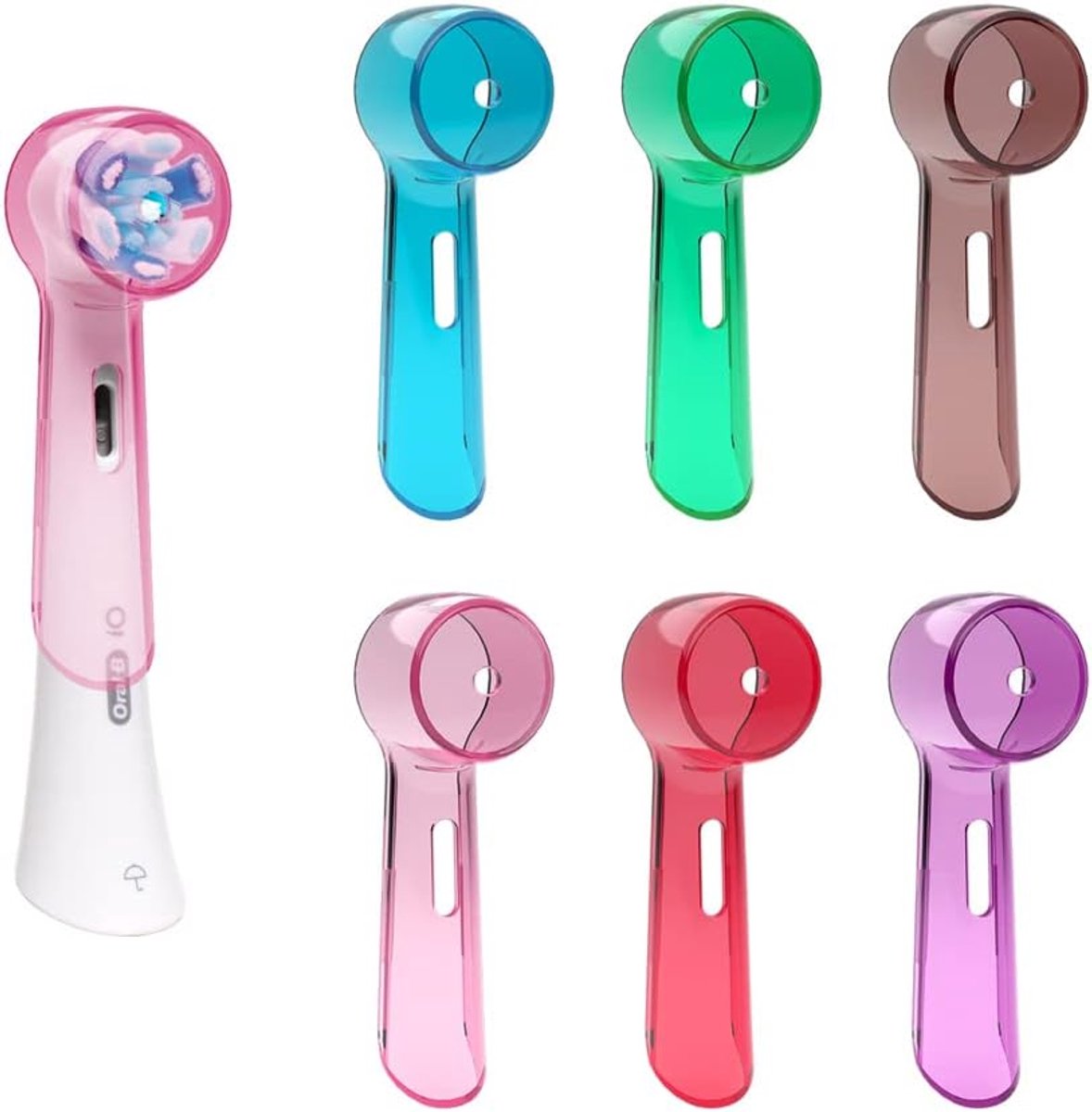 SnelShoppen - Multicolour Elektrische Tandenborstel Cover, 6 Stuks, Hygiënische Reisopbergcontainer, Geschikt voor Badkamer en Reizen, Wasbaar en Herb
