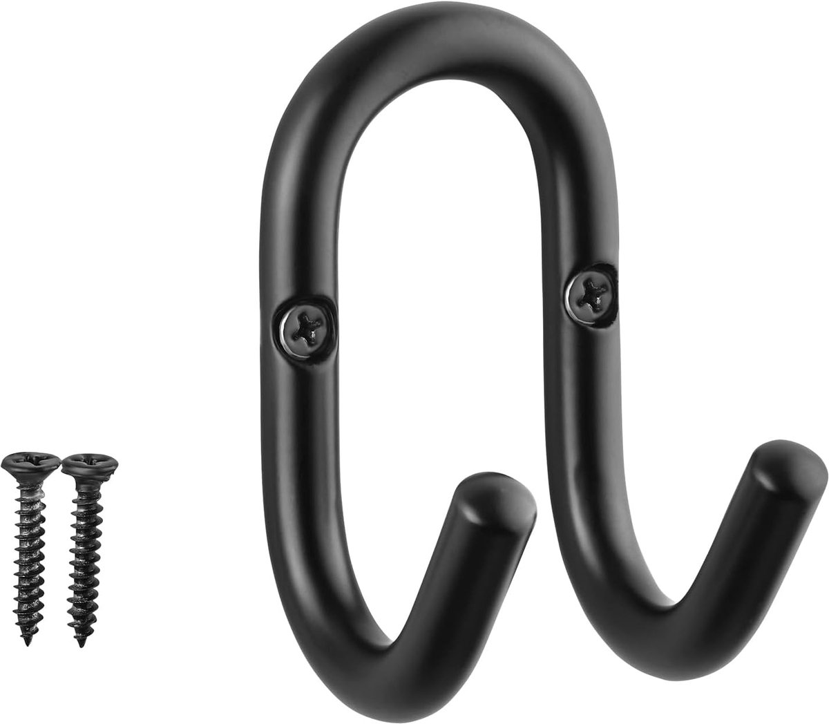 SnelShoppen - Zwarte Stalen Wandhaak FARA 88x51mm - Stevige Kapstok Hanger voor Jassen, Tassen en Kleding - Max 40 kg - Duurzaam en Robuust
