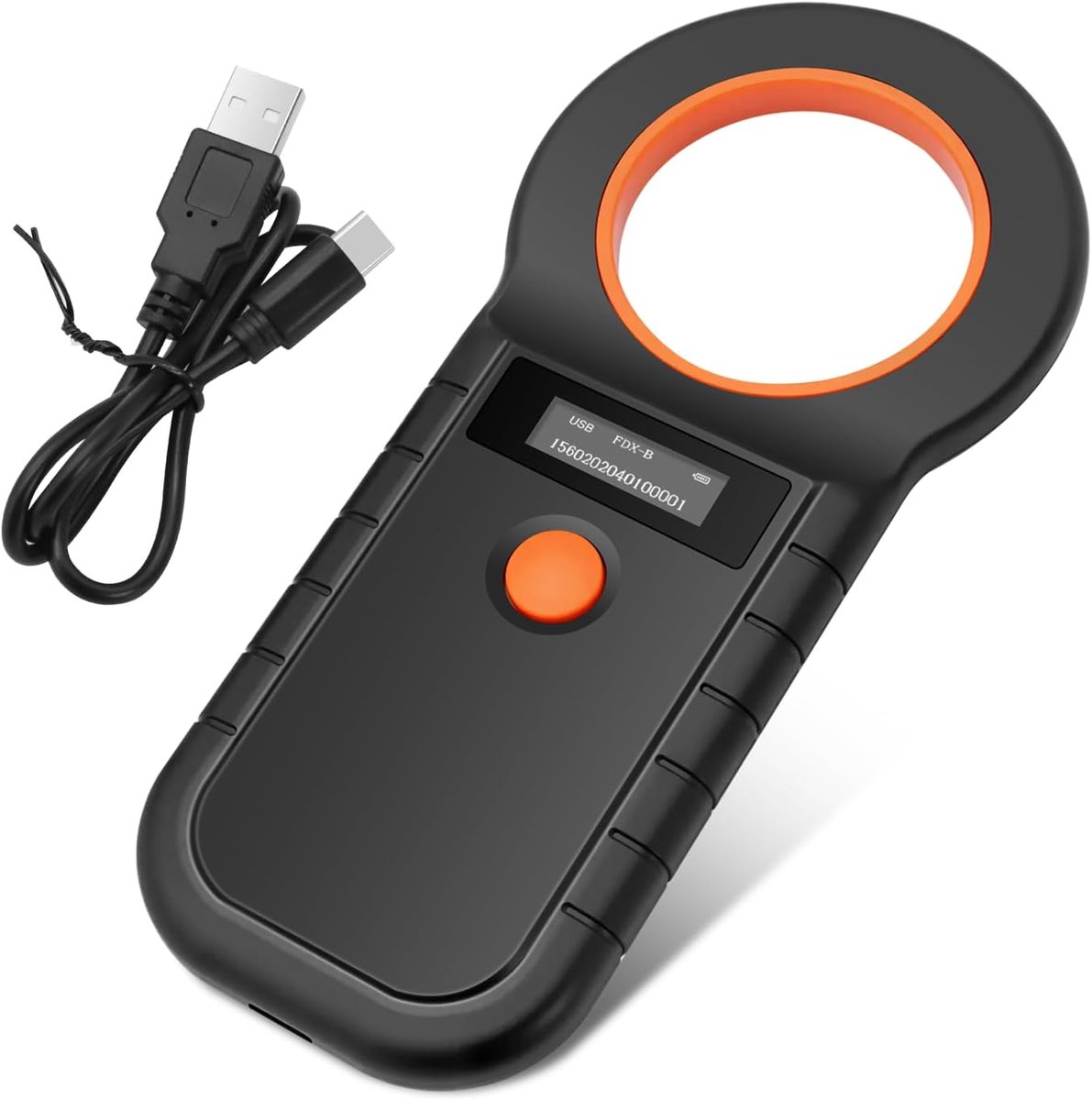 SnelShoppen - Chip Reader voor Huisdieren, RFID Microchip Scanner voor Honden en Katten - Draagbaar, Oplaadbaar, Opslag tot 128 Records, USB Data Over