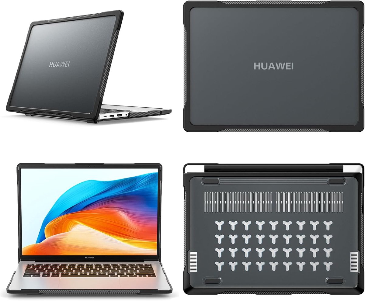 SnelShoppen - Case voor 14 Inch Laptop, Slim, Shockproof, Krasbestendig, Antislip Hard Shell, 360° Beschermende TPU Notebook Sleeve, Laptop Koelcover
