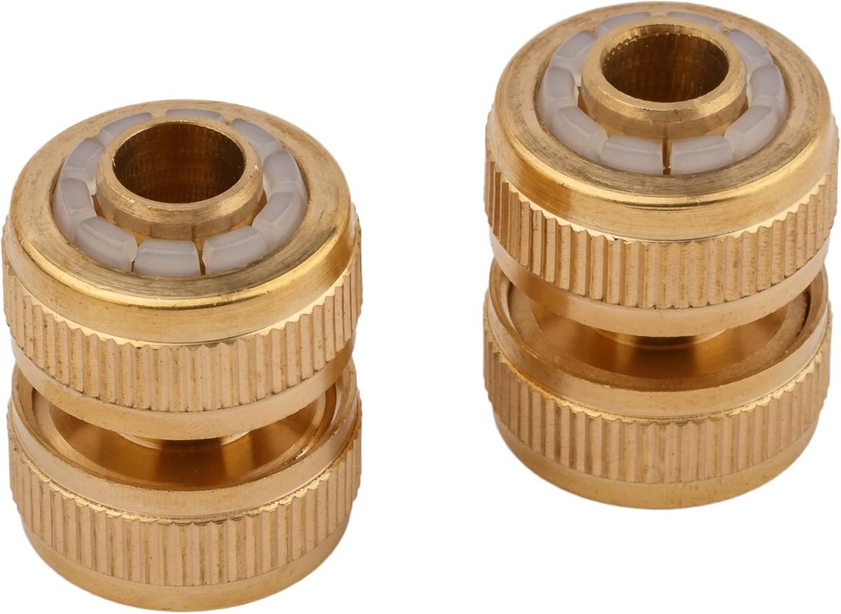 SnelShoppen - 2 x Messing Tuinslang Koppelingen 1/2 Inch (13mm) - Tuinslang Reparatie en Aansluiting voor Water Hoses