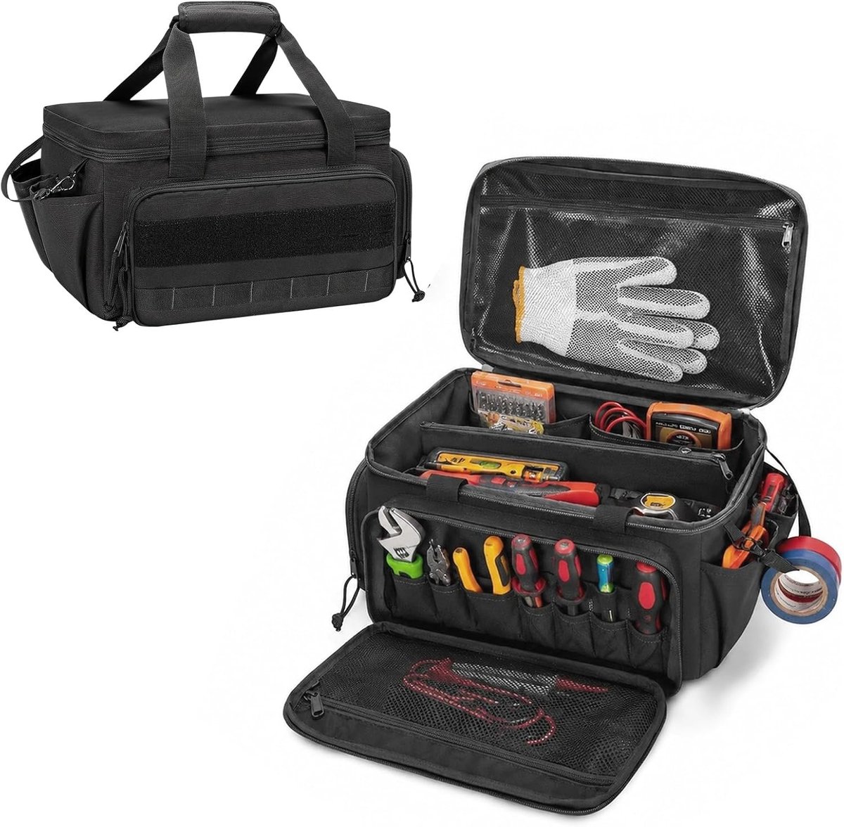 SnelShoppen - Gereedschapstas Klein 35,5 cm | Multifunctionele Ambachtslieden Tas met Antislip PU-Bodem | Waterafstotend, Ideaal voor Elektriciens en