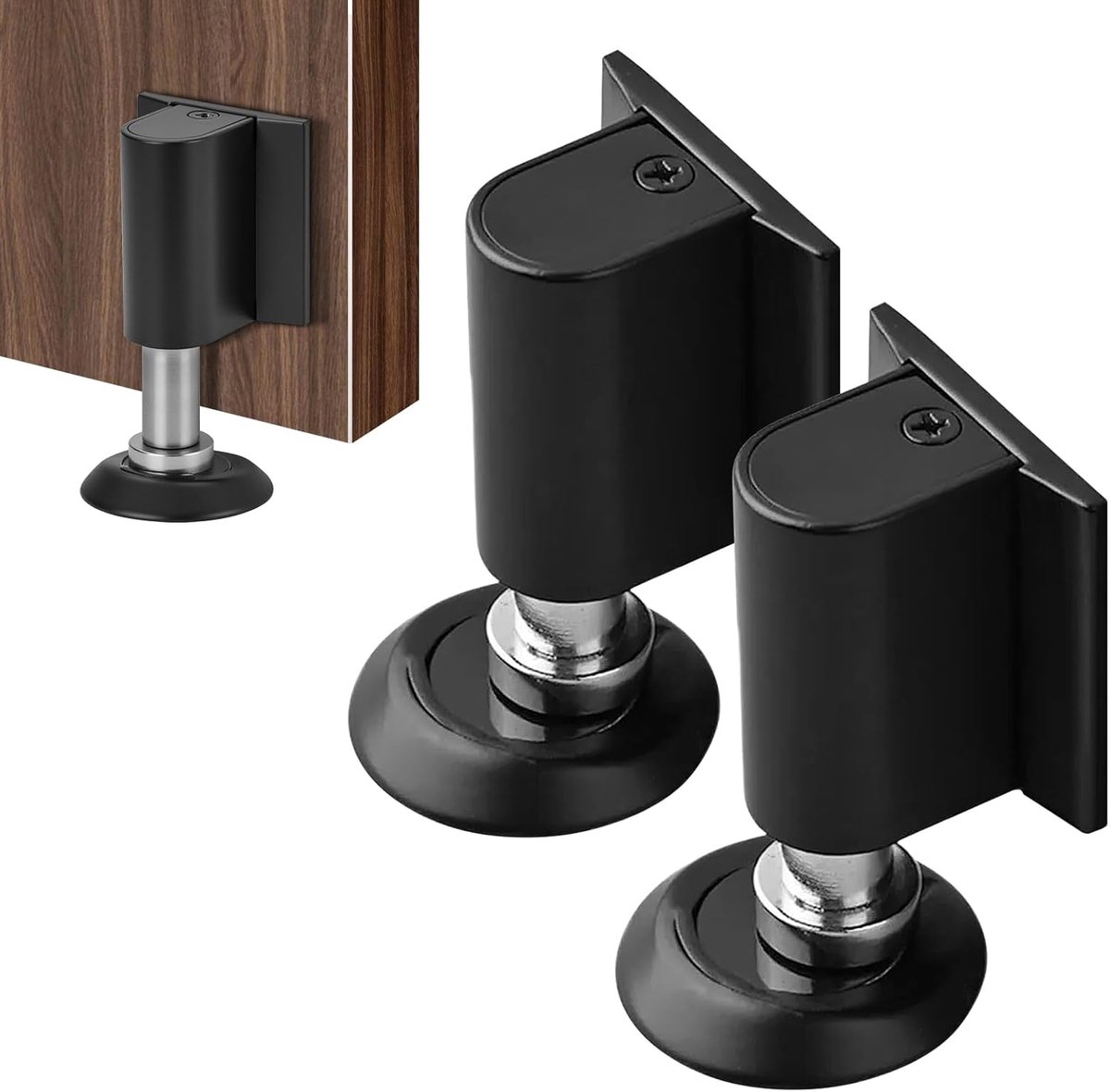SnelShoppen - 2 Stuks Magnetische Deurstoppers voor Vloer, Zelfklevend, Geen Boren, Ideaal voor Binnen, Kantoor, Badkamer, Veilig en Betrouwbaar