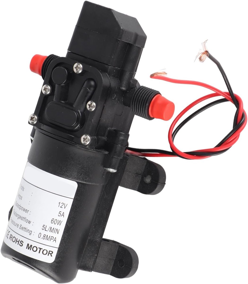 SnelShoppen - 12V Hoge Druk Pomp - 60W Zelfaanzuigende Waterpomp - 5L/min Automatische Drukpomp voor Caravan, Tuin en Camping