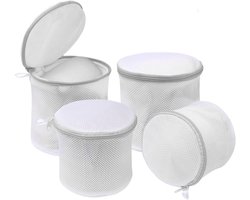 SnelShoppen - Set van 4 Beha-Waszakken voor de Wasmachine - 18x20 cm - Herbruikbaar Netweefsel met Verborgen Ritssluiting - Bescherming voor Gevoelige