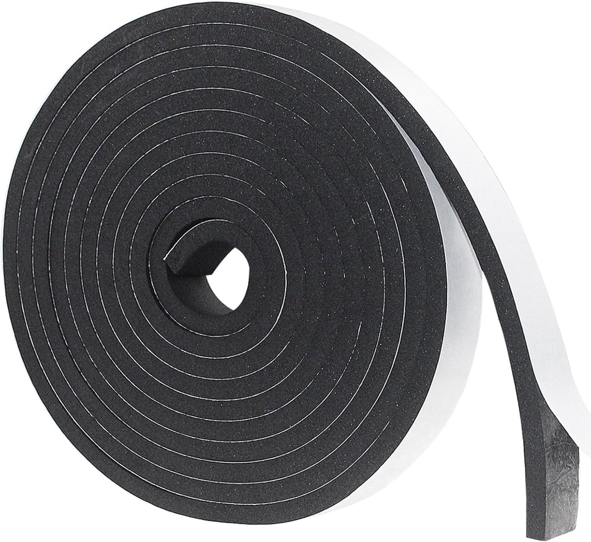SnelShoppen - Sealing Tape Zelfklevend 25mm x 10mm - Moss Rubber Geluidsisolatie, Anti-Collisie, Stofdicht - EPDM Foam voor Deuren en Ramen - 5m Rol