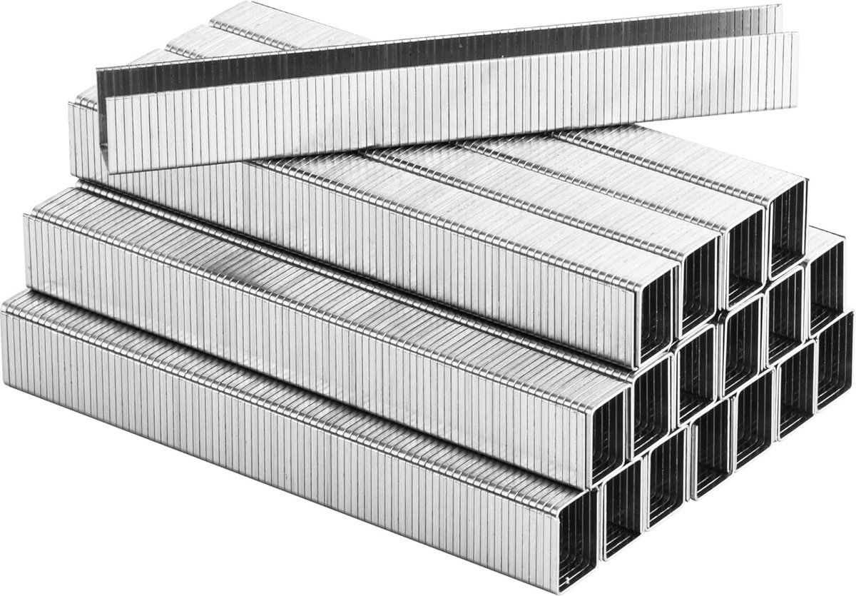SnelShoppen - 5000 Stuks Meite T50 Nietjes 14mm, Type 140, 10.5mm Kroon, Gegalvaniseerde Heavy Duty Nietjes voor Tacker 20 Gauge, Perfect voor Meubels