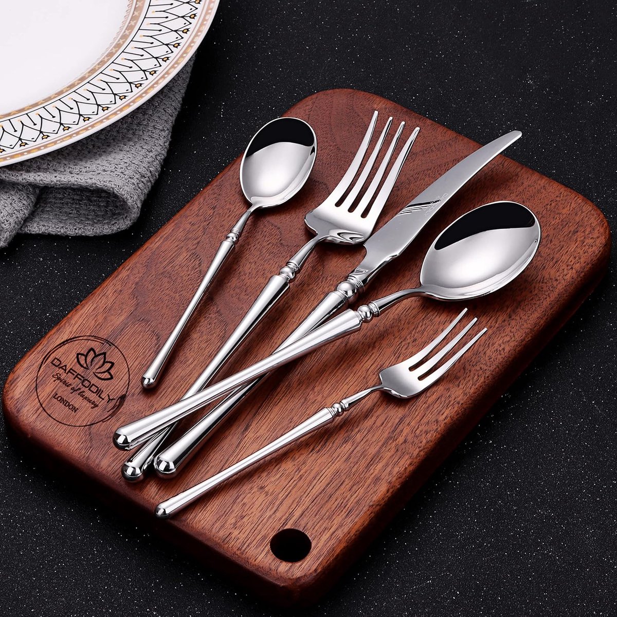 SnelShoppen - Luxe Bestekset voor 4 Personen, 20-delig, Zilver/Goud/Roségoud, Geschenkpakket, Perfect voor Feestelijke Gelegenheden en Fine Dining