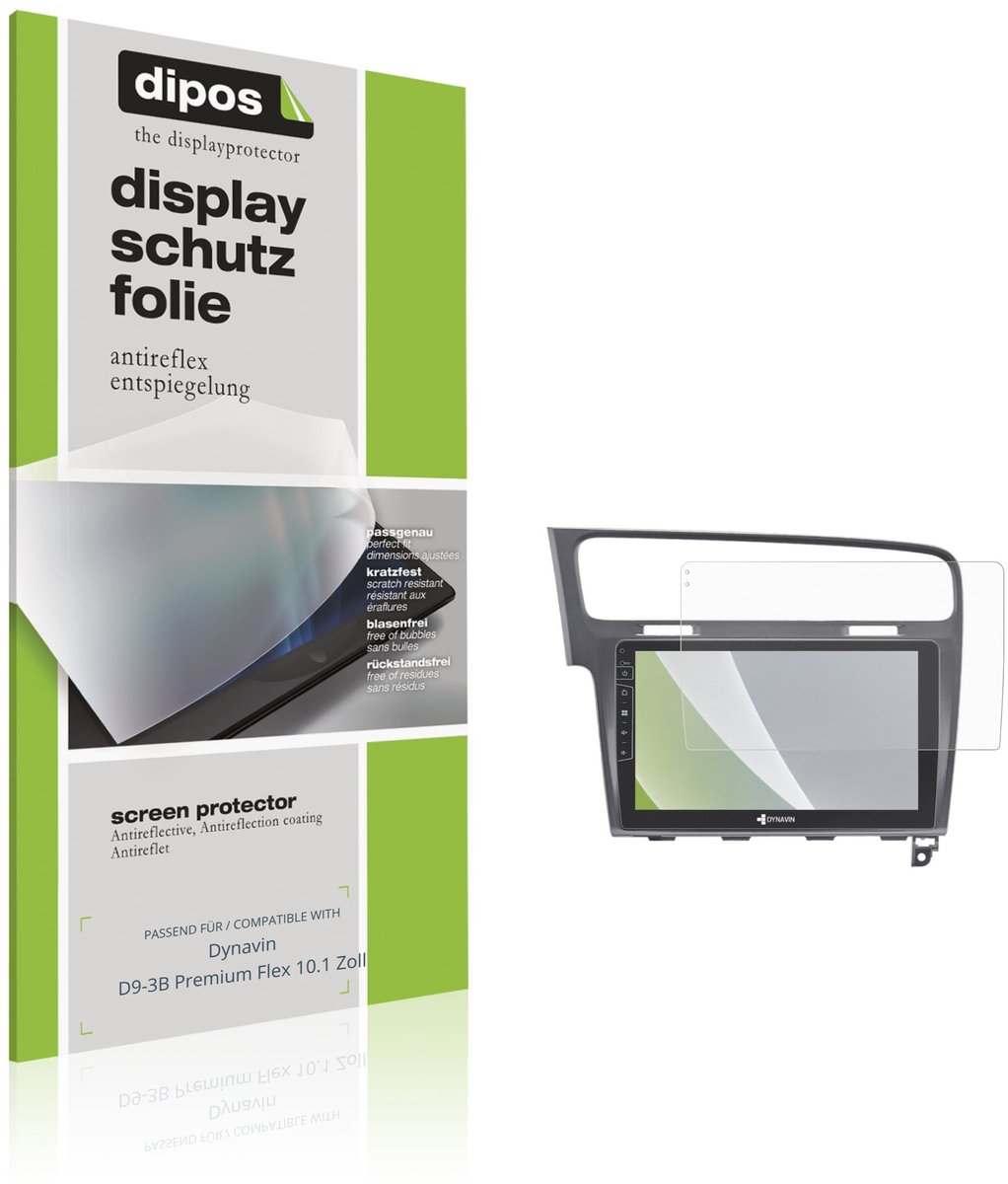 dipos – 2x Matte Beschermfolie geschikt voor Dynavin D9-3B Premium Flex 10.1 Inch | Krasbestendige & antireflecterende Screenprotector Ultra-Thin