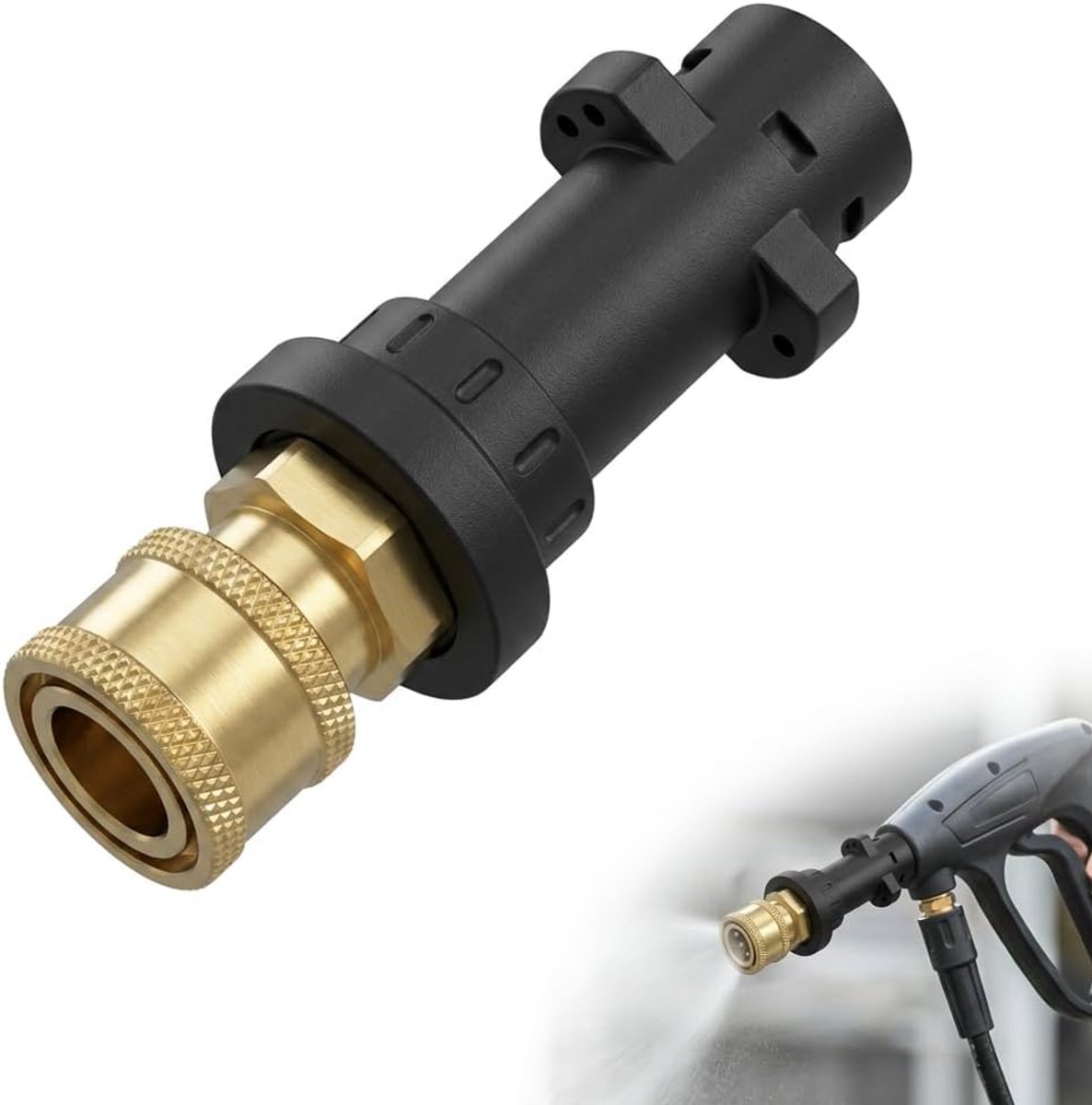 SnelShoppen - Hogedrukreiniger Pistooladapter met 1/4" Snelkoppeling voor Kärcher K2 tot K7, Binnendeel, Accessoires voor Tuin en Auto, Hoogdruk Reini