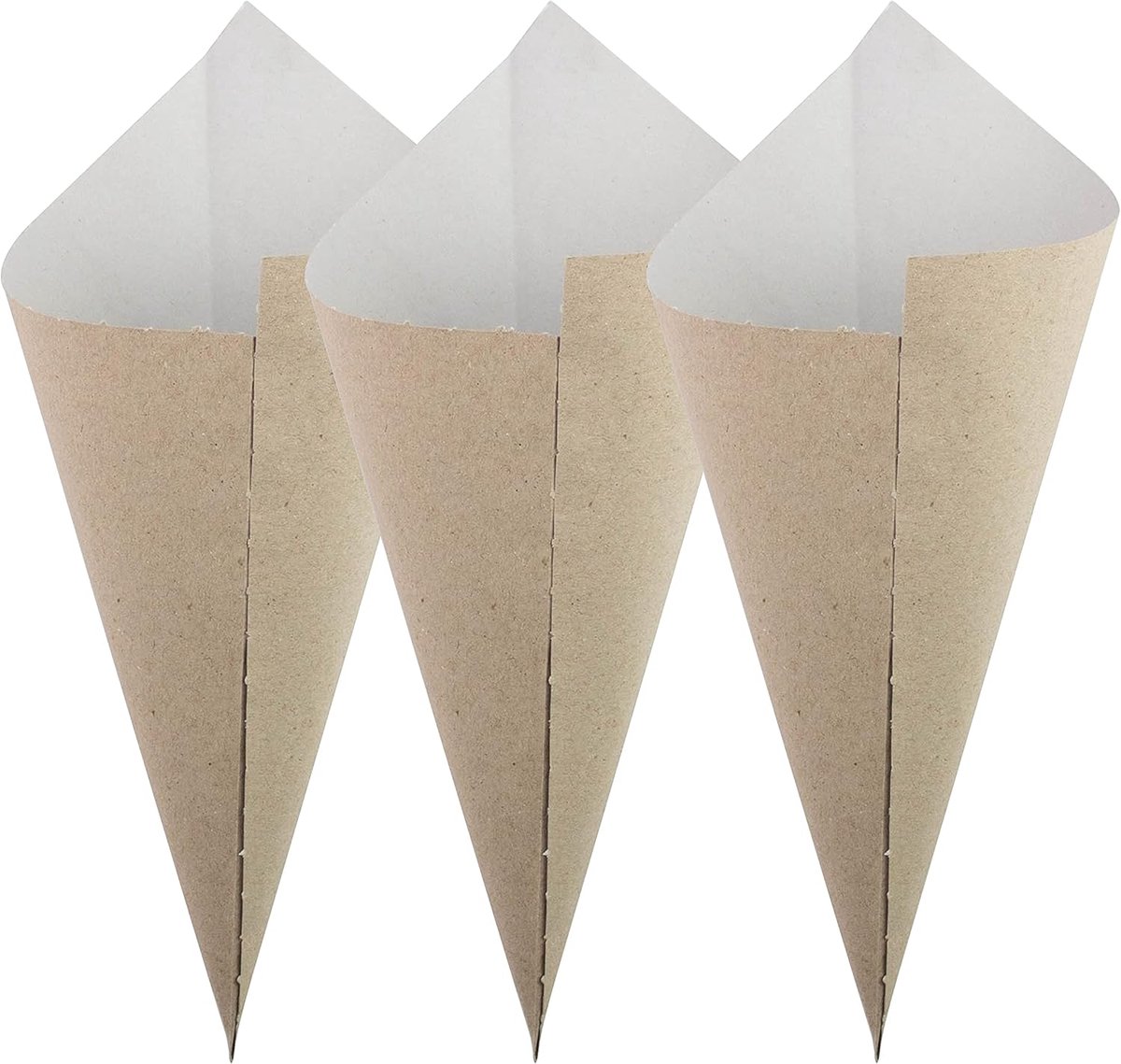 SnelShoppen - Extiff Chip Cones met of zonder vorken - 100 stuks - Kraftpapier - Perfect voor Feesten, Kampvuren, Tuin en Keuken