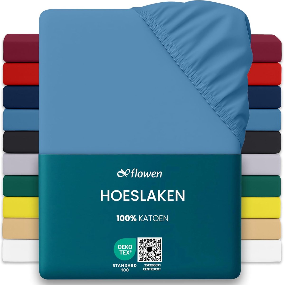 SnelShoppen - Fitted Sheet Eenpersoonsbed 90x190 cm Navy Blauw, 100% Katoen, Anti-Mijt, Ademend, Machinewasbaar, Hoogwaardige Laken voor Matras tot 30