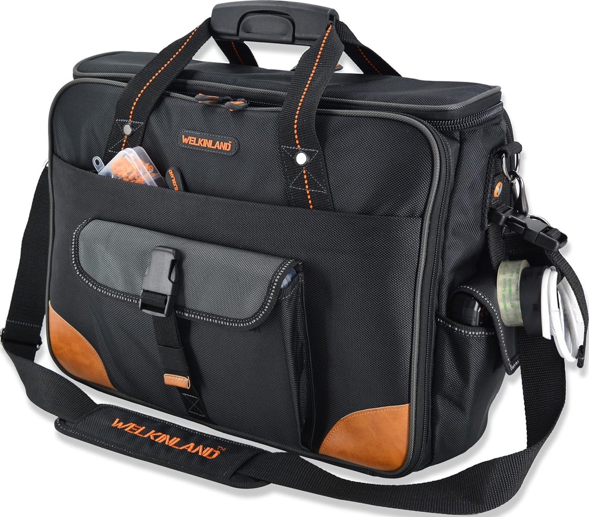 SnelShoppen - 88-Pockets Elektricien Gereedschapstas - Technicus Tas voor Computer, Laptop, HVAC - 35L Ruim, Met Padded Laptop Sleeve, 88 Compartiment
