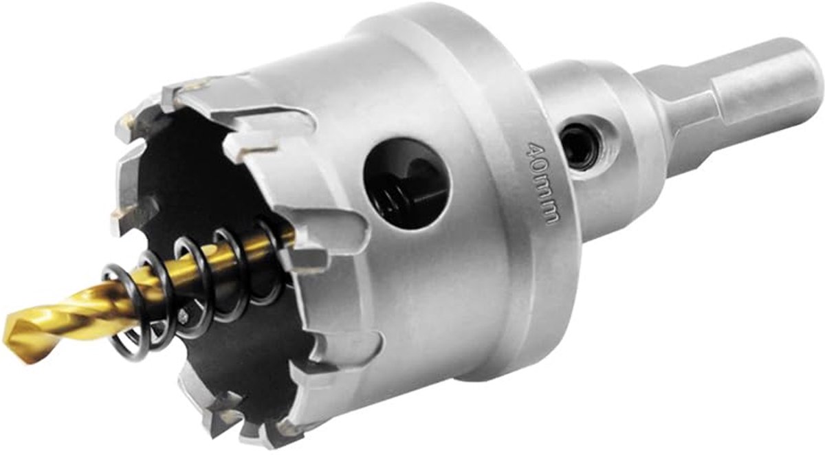 SnelShoppen - 40 mm Carbide Hole Saws, Professionele TCT Boor Cutter voor Metaal, RVS, IJzer, Aluminium, Messing, Plastic, Precisie en Duurzaam