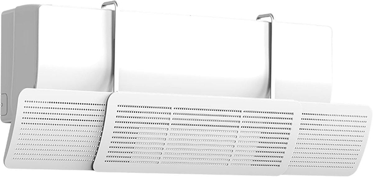 SnelShoppen - Universele Airconditioning Winddeflector Voor Thuis En Kantoor - Verstelbaar Plastic Deflector Met 3 Kunststof Platen En 2 Houders - Uit