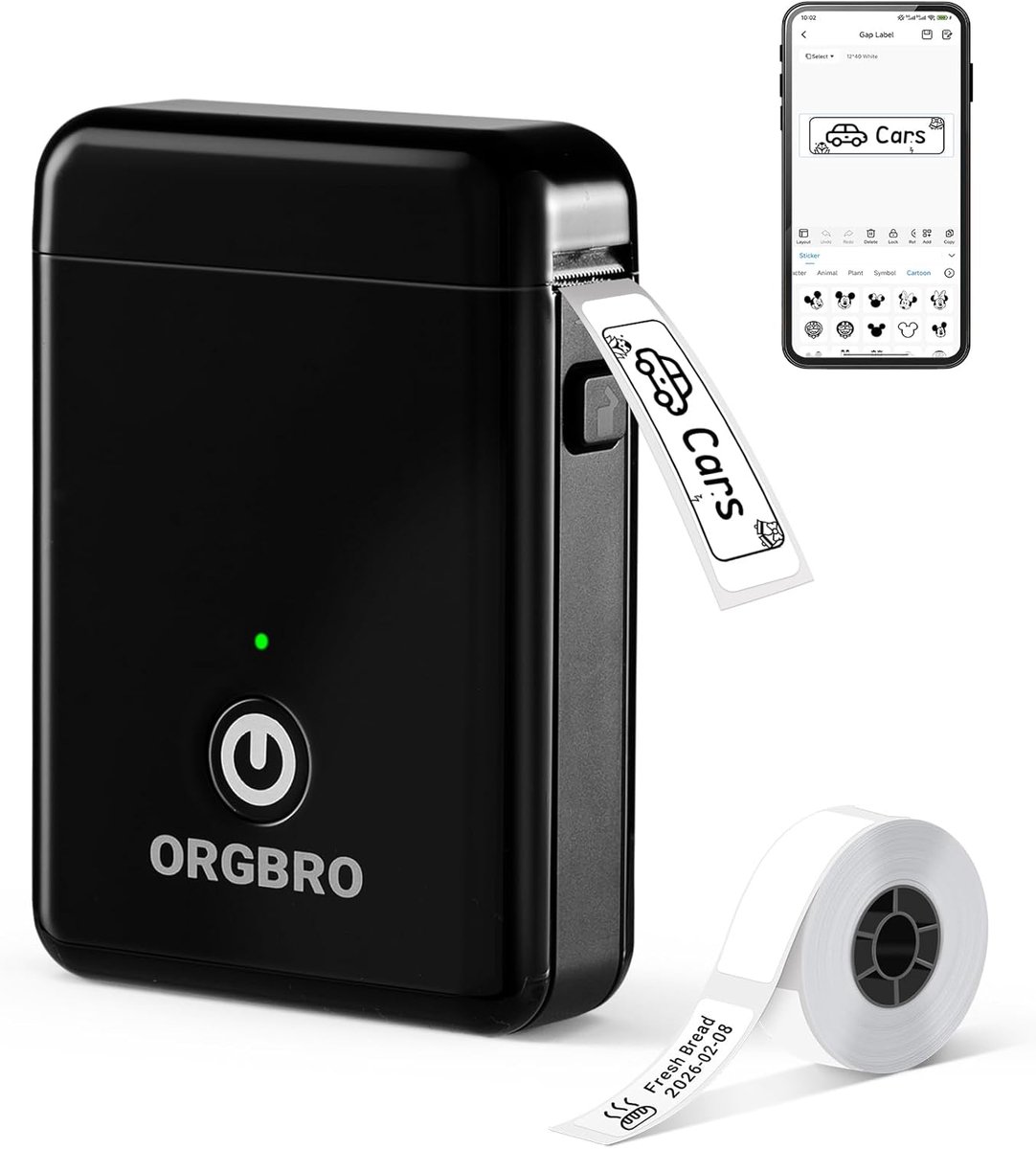 SnelShoppen - Draagbare Bluetooth Labelmaker Mini Thermische Stickerprinter - Voor Organisatie, Oplaadbaar, Meerdere Sjablonen, Zwart