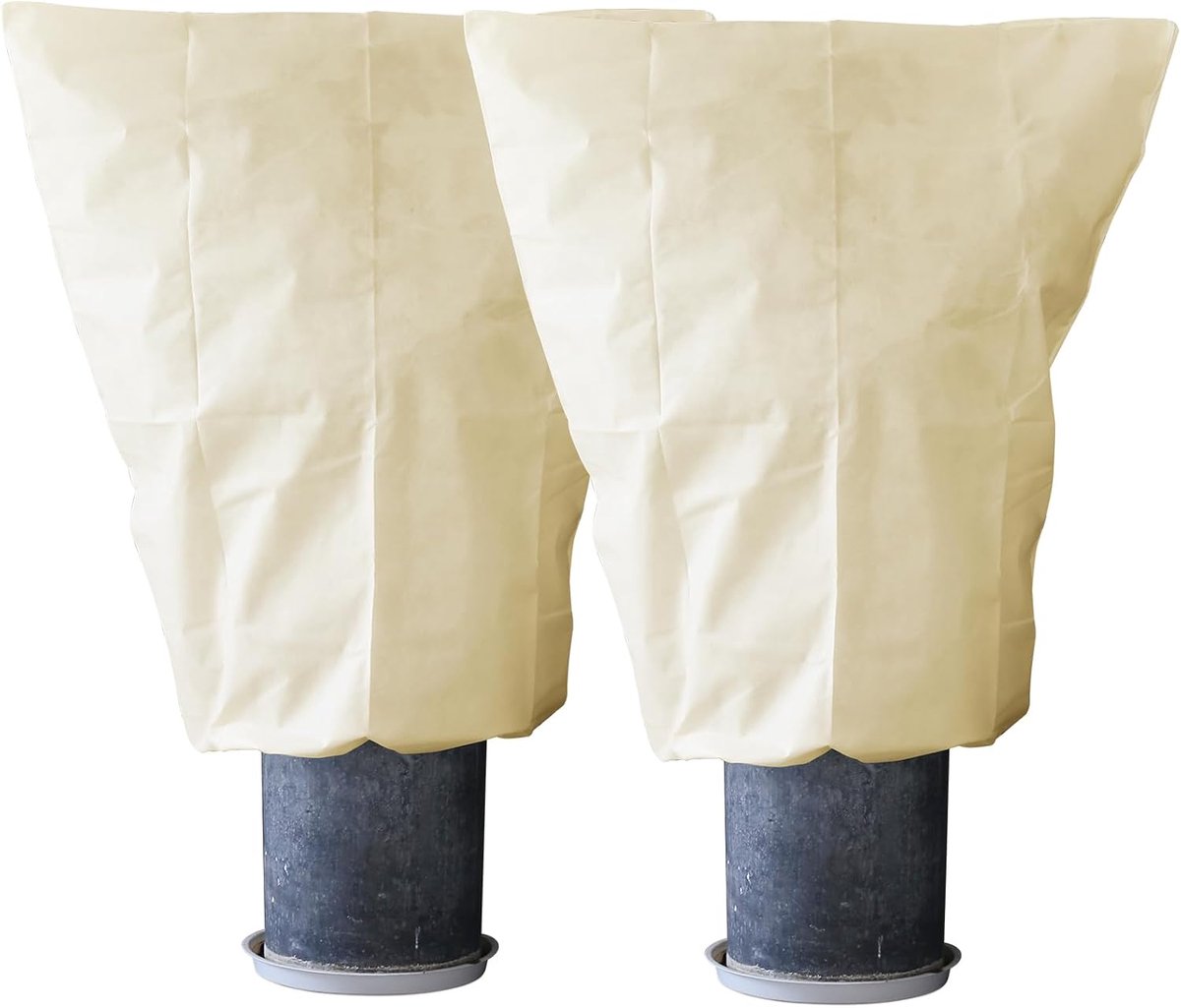 SnelShoppen - Garden Fleece Plant Frost Protection 70 g/m² - 2 Stuks - 100x120 cm - Horticulture Fleece met Rits - Winterbescherming voor Olijfboom, P
